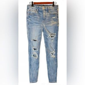 AE Luxe Ripped High-Waisted Jeggings